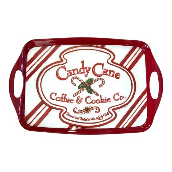 Kate McRostie "Candy Cane Coffee & Cookie Co." Holiday Serving Tray | 17" x 11" - Picture 1 of 3
